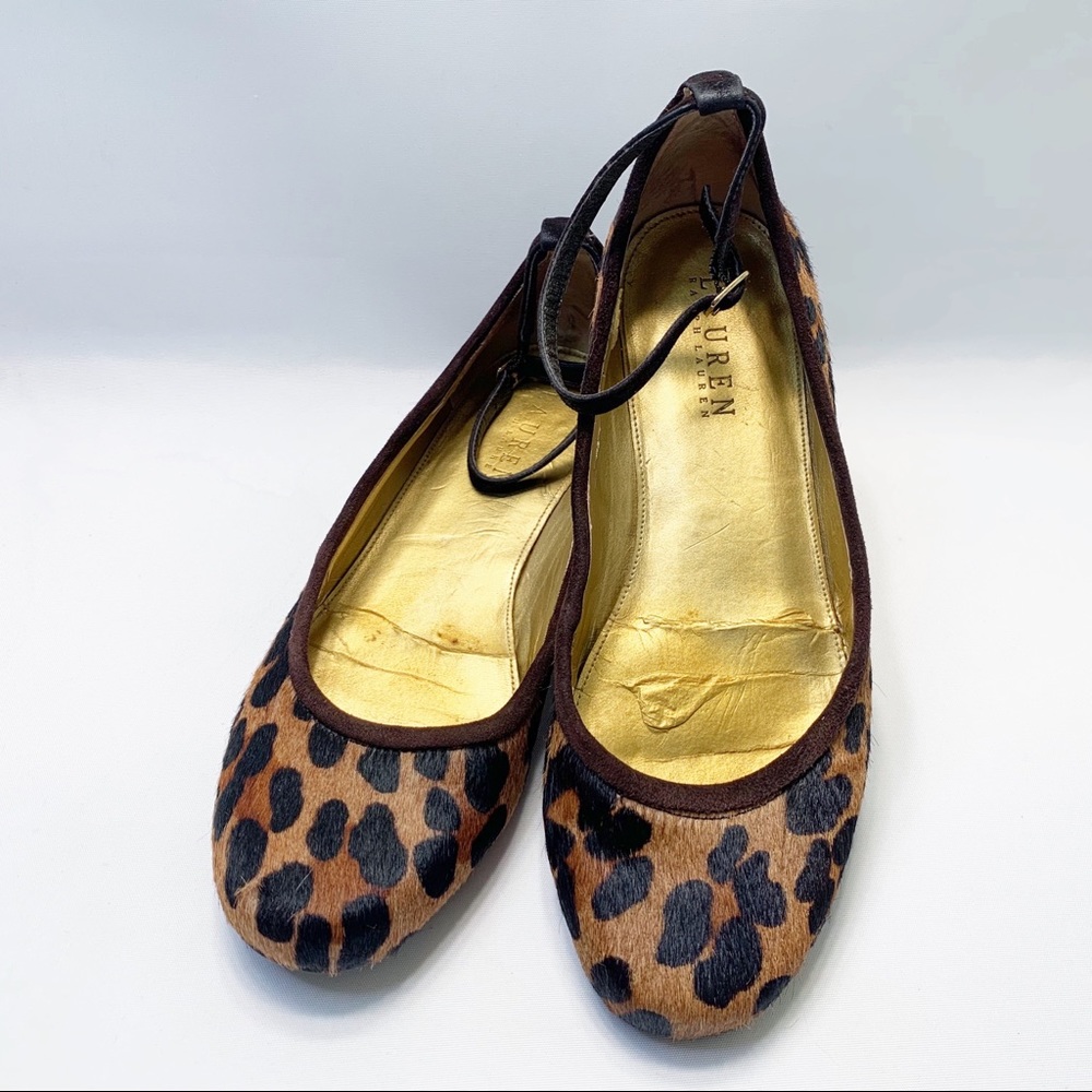 Lauren Ralph Lauren Pony Ballet Flats with Ankle Strap - Size 7